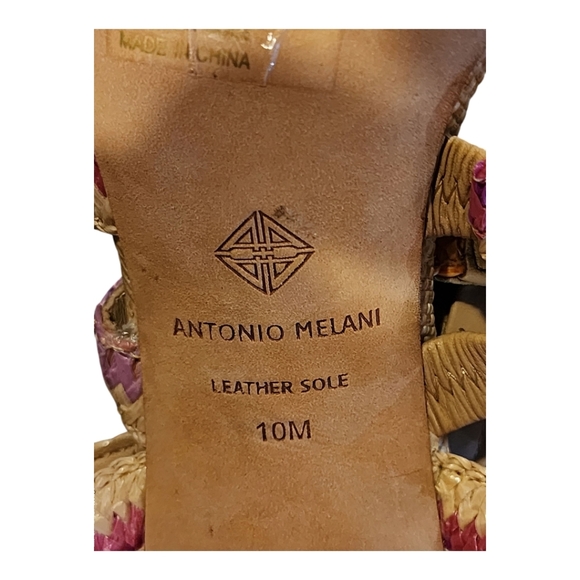 Antonio Melani Ombre Woven Raffia Strappy Sandals - Size 10M Boho Summer Shoes - Picture 10 of 10